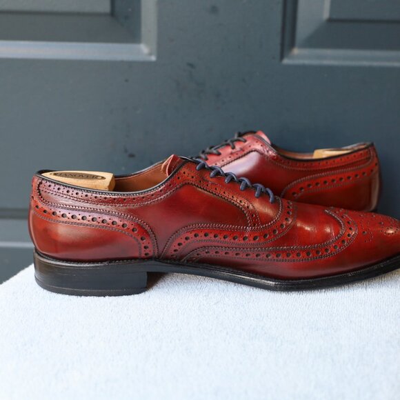 SALE - Allen Edmonds 10-AA McAllister Red Wingtip Oxford Mens Dress Shoes - Picture 9 of 15